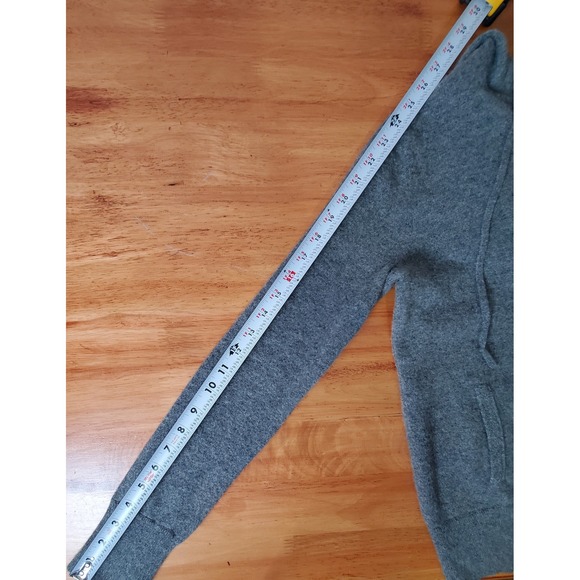 J Crew Collection Italian Cashmere Sweater Full Zip Hoodie Small Gray Luxury - Picture 9 of 10